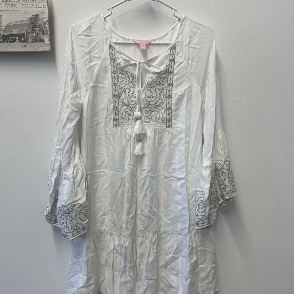 Lilly Pulitzer White Dress with Pink Tag